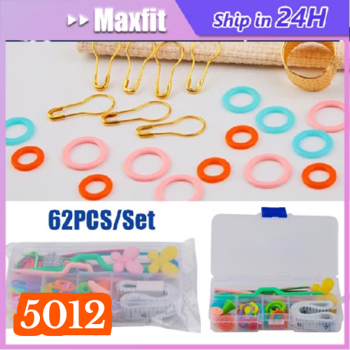 62Pcs/Set  Alat Rajut Set / Perlengkapan Rajut Set Diy / Jarum Rajut Set