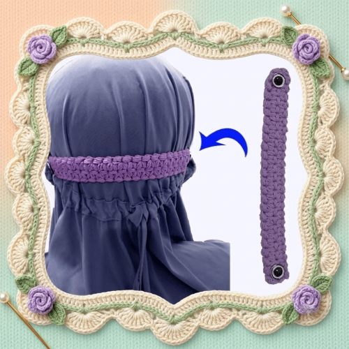 konektor masker hijab motif melati jasmine stitch
